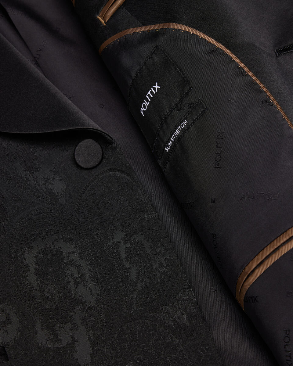 Paisley Black Tie Tuxedo, Black, hi-res